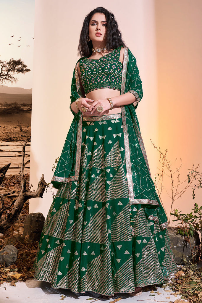 Radiant Georgette Readymade Sequins Designs Lehenga Clothsvilla