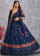 Load image into Gallery viewer, Excellent Thread Embroidered Georgette Navy Blue Lehenga Choli ClothsVilla