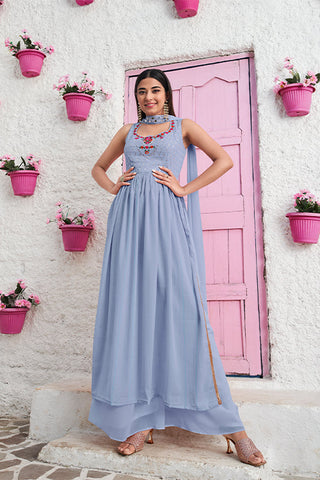 Exclusive Designer Embroidered Stitched Stylish Salwar Palazzo Collection Buy now Shubhkala Store ClothsVilla.com