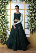 Load image into Gallery viewer, Exclusive Green Koti Style Stylish Embroidered Lehenga Choli Set ClothsVilla.com