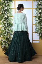 Load image into Gallery viewer, Exclusive Green Koti Style Stylish Embroidered Lehenga Choli Set ClothsVilla.com