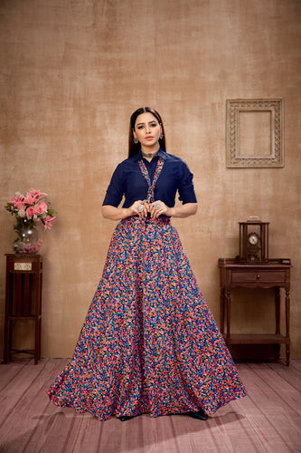 Exclusive Navy Blue Color Silk Lehenga Choli Clothsvilla