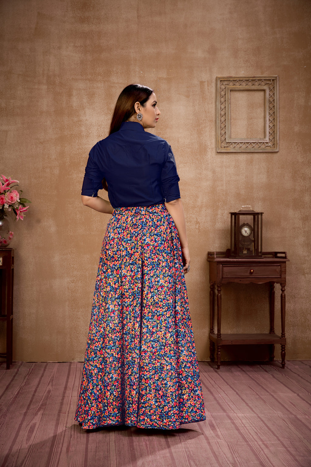 Exclusive Navy Blue Color Silk Lehenga Choli Clothsvilla