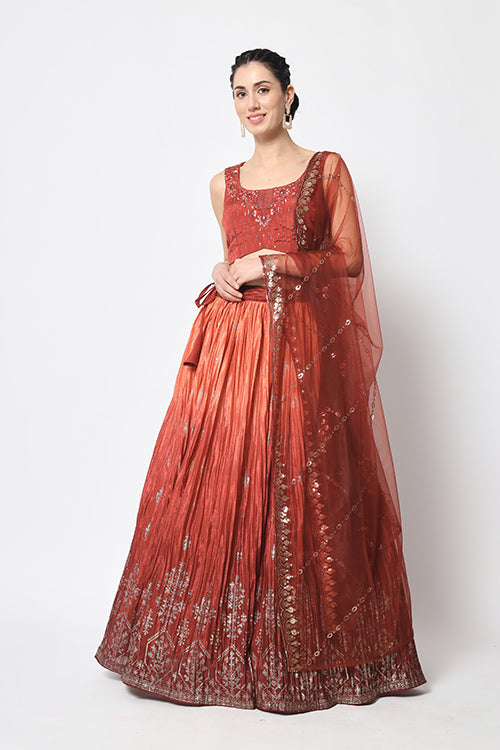 Exclusive Ready to Wear Foil Printed Lehenga Choli Collection ClothsVilla.com