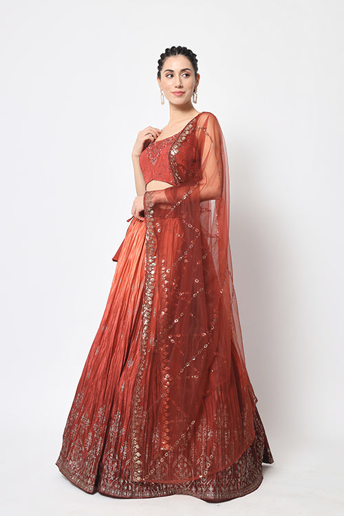 Exclusive Ready to Wear Foil Printed Lehenga Choli Collection ClothsVilla.com