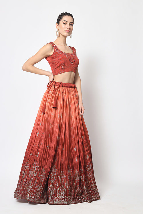 Exclusive Ready to Wear Foil Printed Lehenga Choli Collection ClothsVilla.com