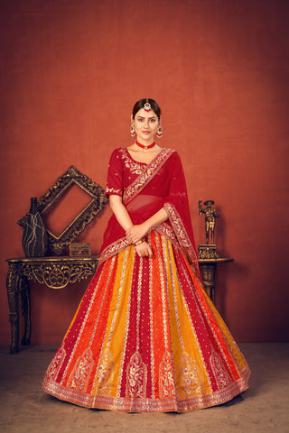 Exclusive Silk Lehenga Choli-Sequence Work Lehenga Choli-Net Dupatta With Lehenga Choli For Women ClothsVilla