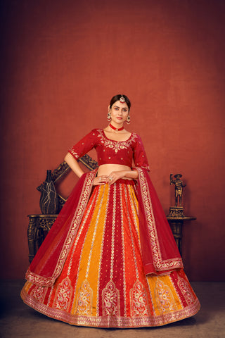 Exclusive Silk Lehenga Choli-Sequence Work Lehenga Choli-Net Dupatta With Lehenga Choli For Women ClothsVilla