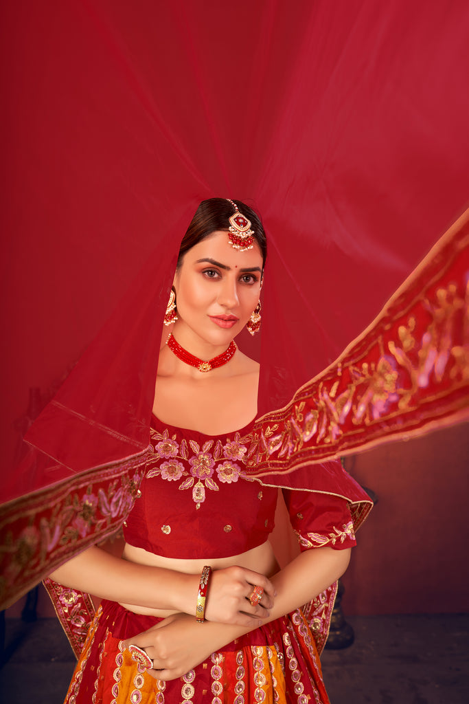 Exclusive Silk Lehenga Choli-Sequence Work Lehenga Choli-Net Dupatta With Lehenga Choli For Women ClothsVilla