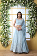 Load image into Gallery viewer, Exclusive Sky Blue Georgette Lehenga Choli - Chain Stitch And Sequence Work With Heavy Georgette Dupatta For Women ClothsVilla
