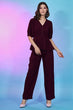 Load image into Gallery viewer, Exclusive Trendy Wear Maroon Fancy Fabric Self Design Co-Ord Set ClothsVilla.com