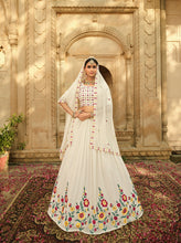 Load image into Gallery viewer, Exclusive White Color Thread Sequence Lehenga Choli Clothsvilla