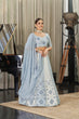 Load image into Gallery viewer, Exclusive White With Sky Color Sequence Embroidered Work Lehenga Choli Clothsvilla