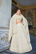 Load image into Gallery viewer, Exclusive Designer Party Wear White Color Silk Lehenga Choli Collection ClothsVilla.com