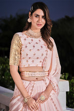 Load image into Gallery viewer, Exclusive Designer Pink Georgette Embroidered Work Lehenga Choli Collection ClothsVilla.com