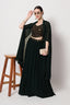 Exclusive Green Georgette Crush Pattern On Lehenga Choli ClothsVilla.com