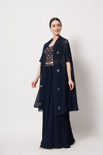 Load image into Gallery viewer, Exclusive Navy Georgette Crush Pattern On Lehenga Choli ClothsVilla.com