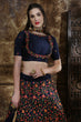 Load image into Gallery viewer, Exotic Navy Blue Colored Party Wear Floral Embroidered Silk Lehenga Choli ClothsVilla