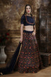 Load image into Gallery viewer, Exotic Navy Blue Colored Party Wear Floral Embroidered Silk Lehenga Choli ClothsVilla