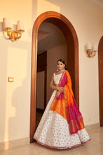 Load image into Gallery viewer, Fabulous White Sequins Embroidered Silk Party Wear Lehenga Choli ClothsVilla