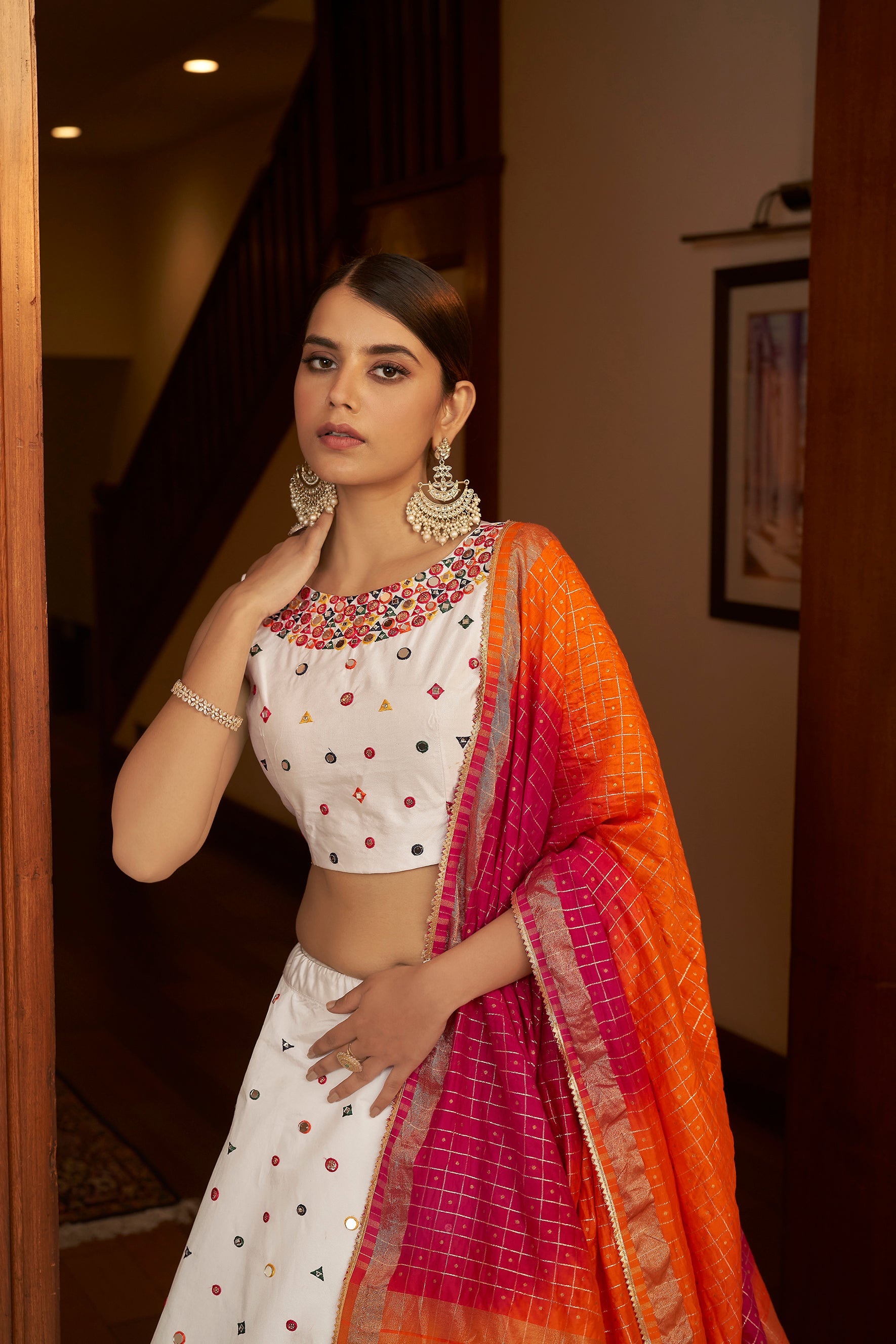 Fabulous White Sequins Embroidered Silk Party Wear Lehenga Choli ClothsVilla