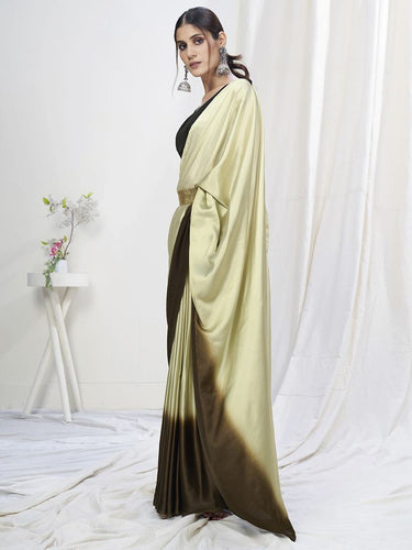 Fancy Green Ready to Wear One Minute Lycra Saree ClothsVilla