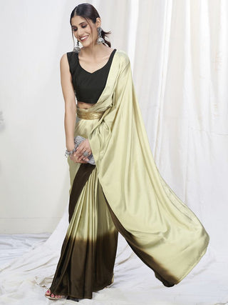 Fancy Green Ready to Wear One Minute Lycra Saree ClothsVilla