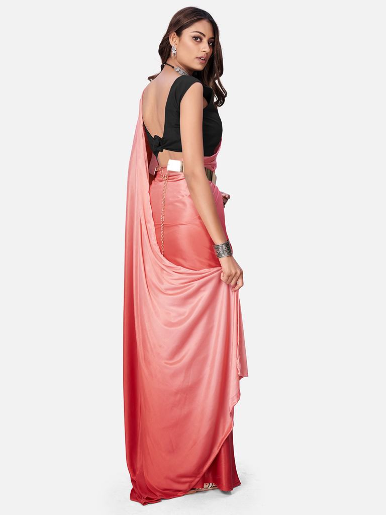 Fancy Red Ready to Wear Lycra Saree with Belt ClothsVilla