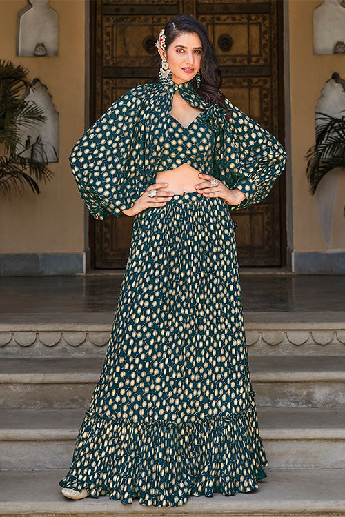 Fancy Exclusive Koti Style Party Wear Ready to Wear Lehenga Choli ClothsVilla.com