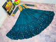 Load image into Gallery viewer, Fancy Teal Blue Color Mother Daughter Gown WIth Koti Clothsvilla