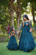 Load image into Gallery viewer, Fancy Teal Blue Color Mother Daughter Gown WIth Koti Clothsvilla