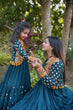 Load image into Gallery viewer, Fancy Teal Blue Color Mother Daughter Gown WIth Koti Clothsvilla