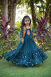 Load image into Gallery viewer, Fancy Teal Blue Color Mother Daughter Gown WIth Koti Clothsvilla