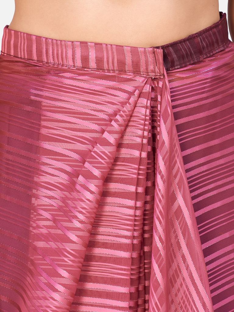 Fantastic Pink and Black Ready to Wear Saree ClothsVilla