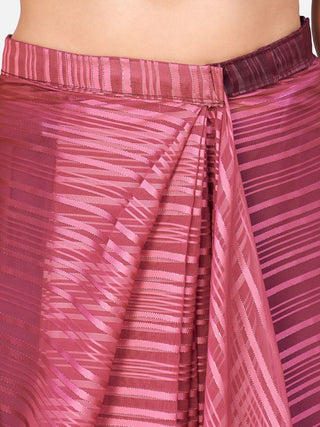 Fantastic Pink and Black Ready to Wear Saree ClothsVilla