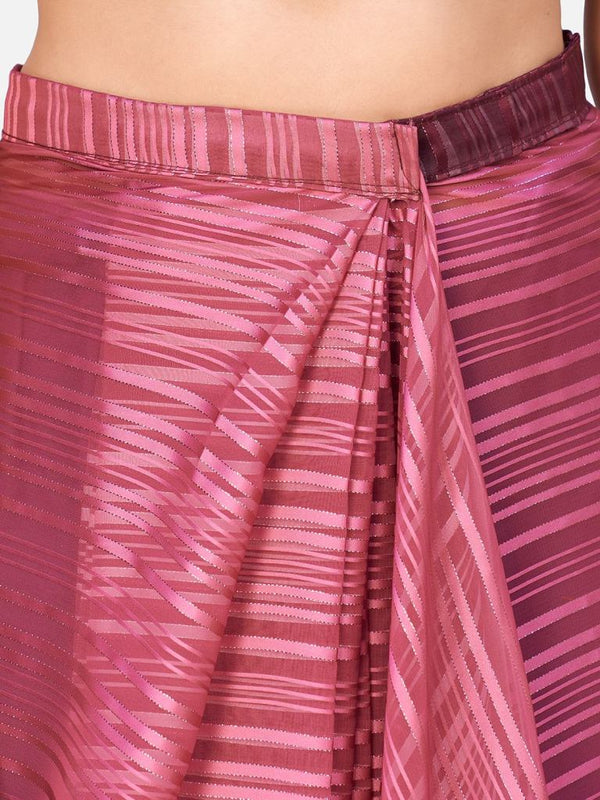 Fantastic Pink and Black Ready to Wear Saree ClothsVilla