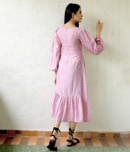Load image into Gallery viewer, Fantastic Polka Dot Printed Light Pink Color Short Gown Clothsvilla