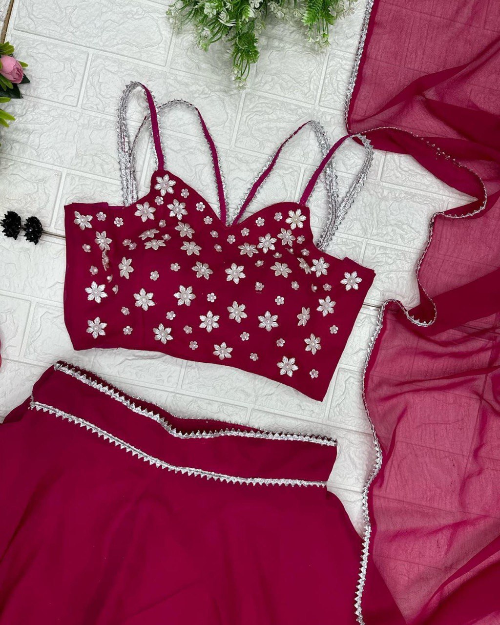 Fashionable Pink Color Lehenga Choli Clothsvilla