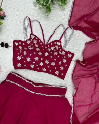 Fashionable Pink Color Lehenga Choli Clothsvilla