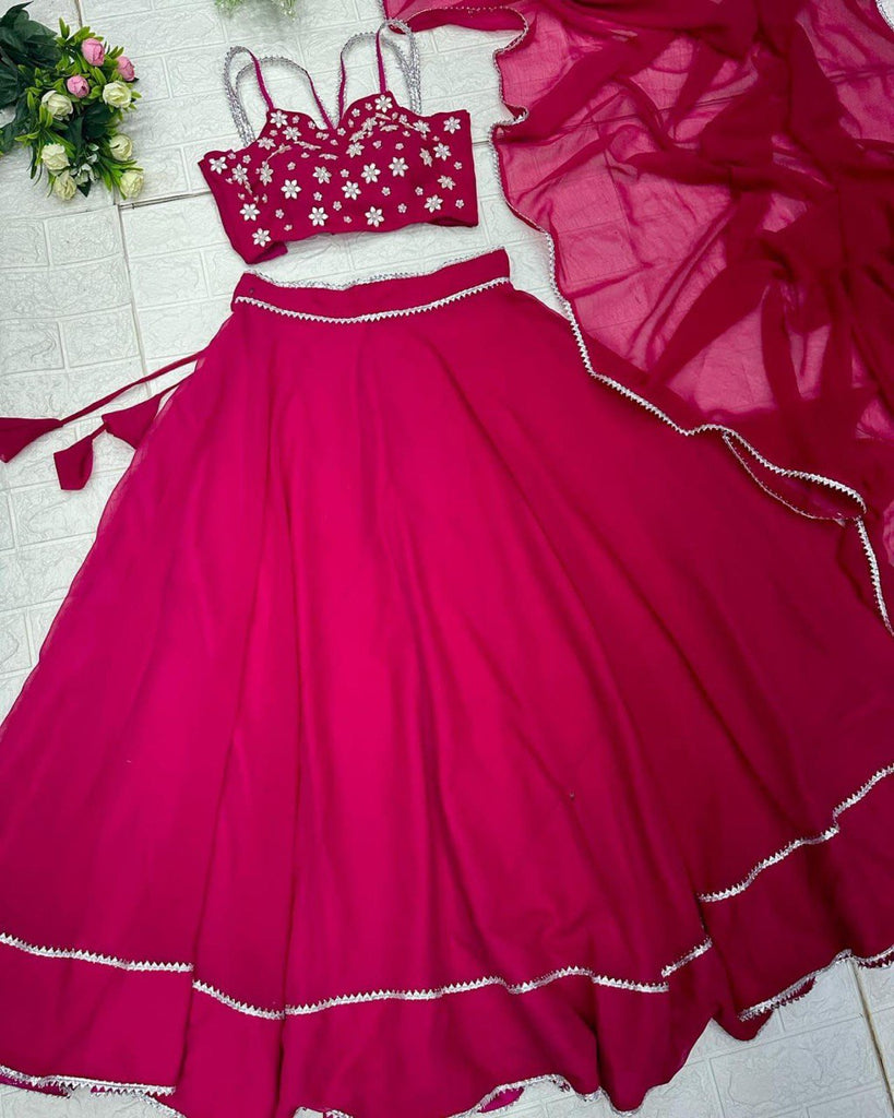 Fashionable Pink Color Lehenga Choli Clothsvilla