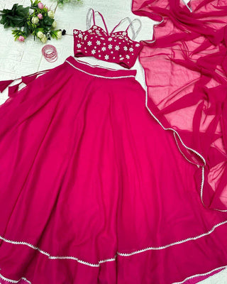 Fashionable Pink Color Lehenga Choli Clothsvilla