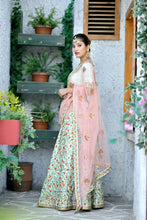 Load image into Gallery viewer, Figurative Mint Green Thread And Sequins Embroidered Silk Bridal Ghagra Choli ClothsVilla