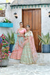 Load image into Gallery viewer, Figurative Mint Green Thread And Sequins Embroidered Silk Bridal Ghagra Choli ClothsVilla