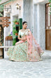 Load image into Gallery viewer, Figurative Mint Green Thread And Sequins Embroidered Silk Bridal Ghagra Choli ClothsVilla