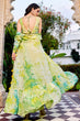 Load image into Gallery viewer, Floracance Green  Silk Print Work Three Piece Co-Ord Set ClothsVilla.com