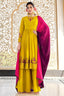 Floracance Green Georgette Thread And Sequins Embroidered Kurta Palazzo Set ClothsVilla.com