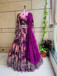 Load image into Gallery viewer, Floral Print With Sequin Work Wine Color Lehenga Choli Clothsvilla