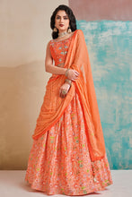 Load image into Gallery viewer, Orange Color Exquisite Printed Work Readymade Lehenga Choli Clothsvilla