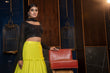 Load image into Gallery viewer, Florescent Green Thread &amp; Sequence Embroidered Cotton Georgette Lehenga ClothsVilla
