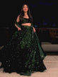 Load image into Gallery viewer, Fully Sequined Green Velvet Lehenga Choli with Net Dupatta Clothsvilla